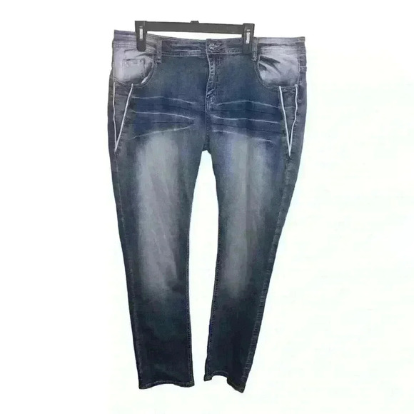 Stars And Stripes Jeans Size XXL Patriotic American Flag Denim Jeans 39” #30 - Picture 4 of 5